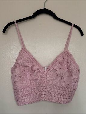 Pink Crochet Lace Bralette